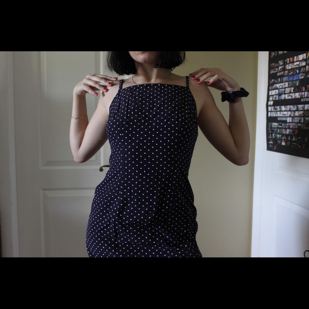 Polka dot zip up dress 💋